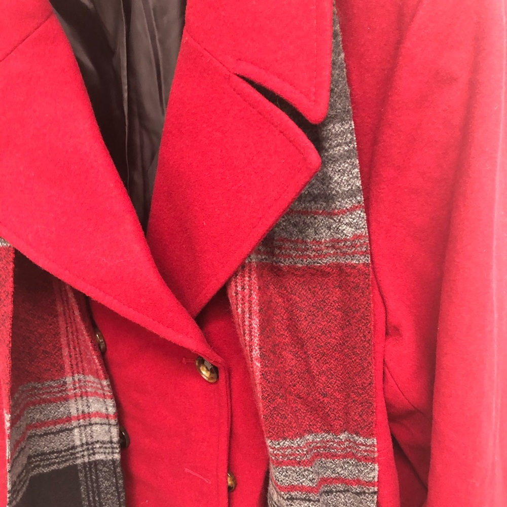 London Fog | Women's Peacoat with Scarf | Red | Size 3X - Picture 2 of 5